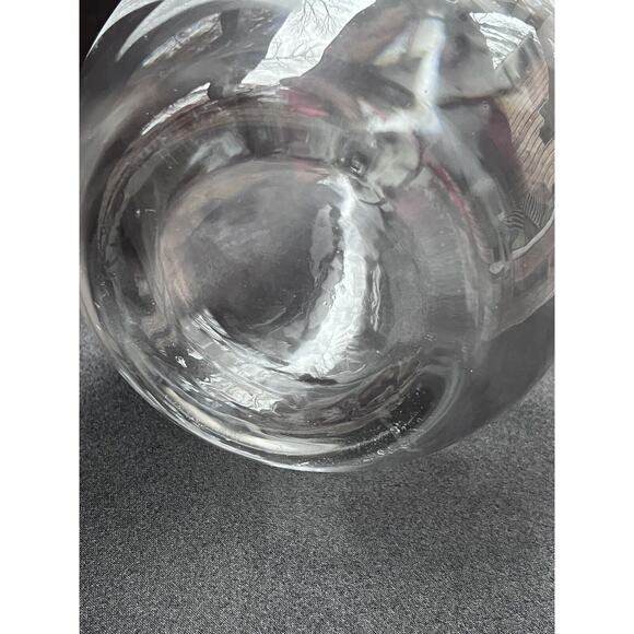 Vintage Crystal Decanter Hand Etched Made In Romania With Orig Sticker No Chips - Picture 8 of 9